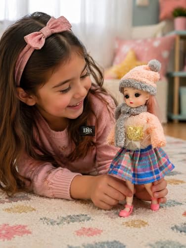 Image of DSR 30 CM Princess Fashion Doll for Girls | Sound Playing Doll with Movable Arms & Legs | Beautiful Princess Dress | Lightweight Plastic Body Toy for Kids | Design as Shown (PinkQ13)