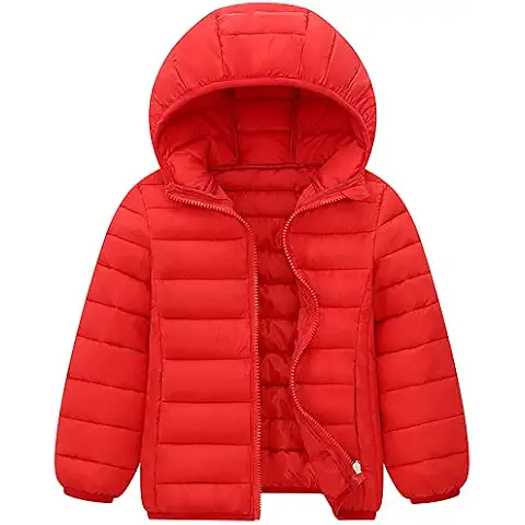 YFPICO Boys Girls Winter Coat Lightweight Quilted Coat Fashion Warm Unisex Toddlers Kids Hooded Jacket Youth Child Padded Jacket Clothes 3-18 Years Cover