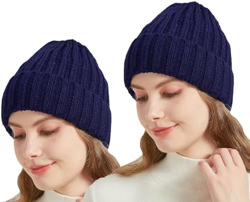 NPQQUAN Thick Warm Winter Hats for Women Knit Beanie Hat Skull Cap Beanies for Men Women
