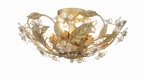 Crystorama Paris Market 6 Light Gold Leaf Semi Flush Mount - Image 2
