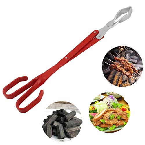 TOSSPER Lebensmittel Clip Außen Aluminium Grilling Hitzebeständige Clamp Camping Schere Typ Grillzange Stiel-Küche Zubehör