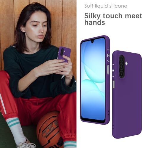 Image of YATWIN Silicone Case for Samsung Galaxy A17 4g /5g, Soft-Touch, Shockproof, DustProof, Antiskid Phone Cover for Samsung Galaxy A17 4g /5g - Purple
