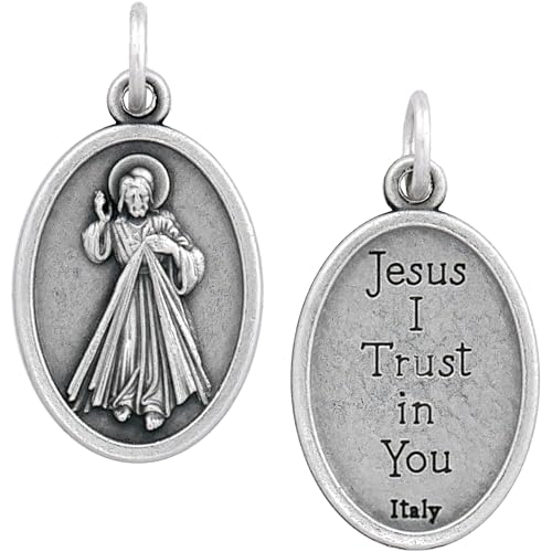 100 Divine Mercy Medals Bulk Silver Plated Made in Italy — Catholic Gifts for Evangelization