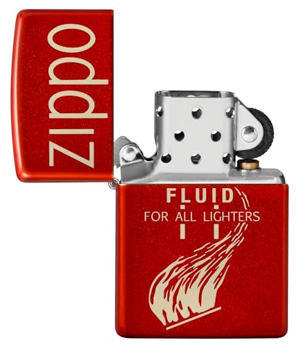 Encendedor de bolsillo Zippo rojo metálico retro miniatura 4