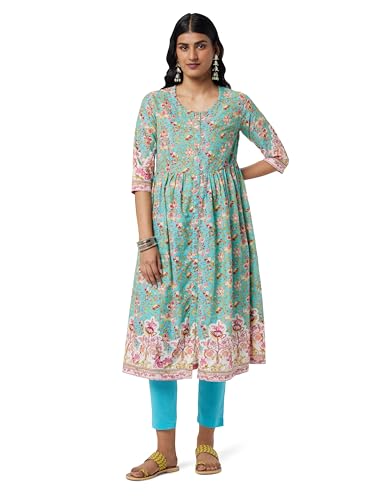 Image of BIBA Women Biba Women Cotton Regular Suit Set(SKDSKD8078E Pink S)