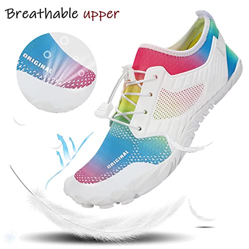 Image of MAYZERO Water Shoes Men Women Swim Surf Shoes Beach Pool Shoes Wide Toe Hiking Aqua Shoes Winter House Slippers