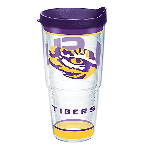 Tervis Made in USA Double Walled Louisiana State University LSU Tigers Insulated Tumbler Cup Keeps Drinks Cold & Hot, 24oz Water Bottle, Tradition