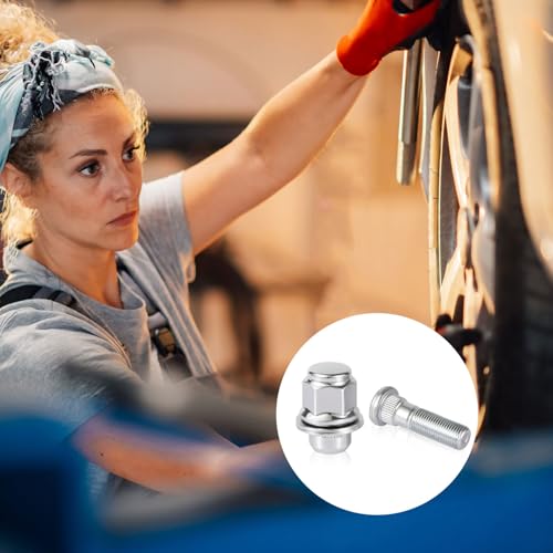Image of PEUTIER 4pcs M12x1.25 Wheel Stud and Lug Nut Kit, Trailer Lug Nuts Compatible with Infiniti EX35 G37 Q70 Q50 QX50 Nissan Pathfinder Frontier Altima Sentra Armada Murano Maxima 350Z 370Z, Silver