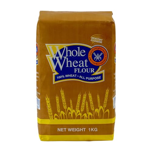 KFMB Brown Flour 1kg – Fortified Whole Wheat Flour with Iron & Folic Acid – Smooth Dough Texture,Premium Stone-Ground Atta for Soft Chapati, Bread & Healthy Baking