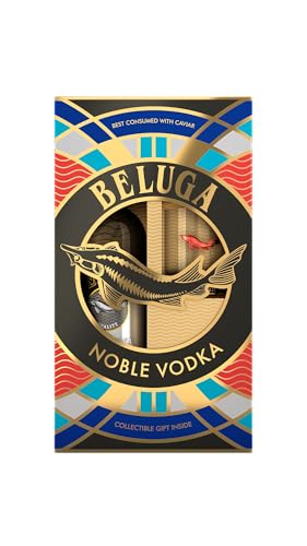 BELUGA - Noble Vodka, Premium de Montenegro, Botella 700 ml y 1 vaso