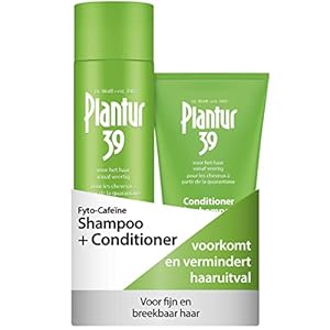 Plantur 39 Cafeïne Shampoo en Conditioner Set voorkomt en vermindert haaruitval | Voor fijn broos haar | Unieke galenische formule ondersteunt haargroei