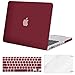 MOSISO Plastic Hard Shell Case & Keyboard Cover & Screen Protector Only Compatible with Old Version MacBook Pro 13 Inch (A1278, with CD-ROM), Release Early 2012/2011/2010/2009/2008, Wine Red