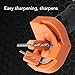 Drill Bit Sharpener, Multipurpose Grinding Sharpener for All Bits, Fast Sharp in 5 Seconds, Portable Drill Grinder Grinding Tool with 10PCS Disc and 3 Auxiliary Tool (Orange)