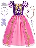 isswya Princess Costume for Girls Princess Dress Up Toddler Cosplay Halloween Christmas Party Outfits 9-10Y