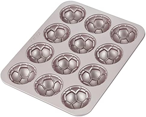 CHEFMADE Muffin Cake pan, 12-Cavity Non-Stick Chestnut-Shaped Bakeware for Oven Baking (Champagne Gold)