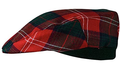 Casquette plate tartan Chisholm hommes et femmes avec bande élastique ajustable