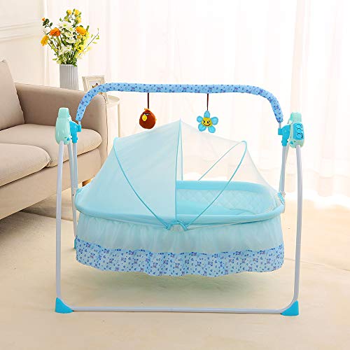 CBBBBAY Electric Baby Cradle Swing Sleeping Rocking Basket Bassinet Newborn Crib Bed
