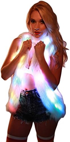 Glow Fur Rainbow LED Vest