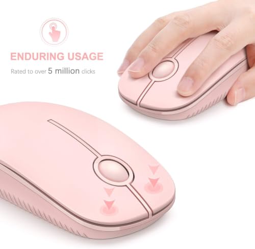Image of VssoPlor Wireless Mouse, 2.4G Slim Portable Laptop Mouse, Pure Pink