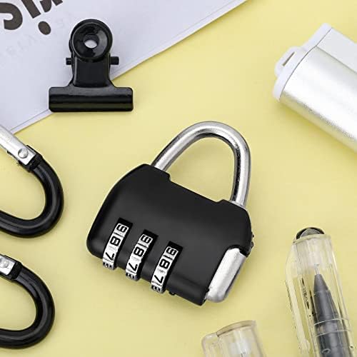PROUSKY 3 Digit Combination Padlock, Locker Padlocks Sterling Combination Padlock, Padlock Weatherproof Outdoor for School Lockers, School Bags, Suitcases