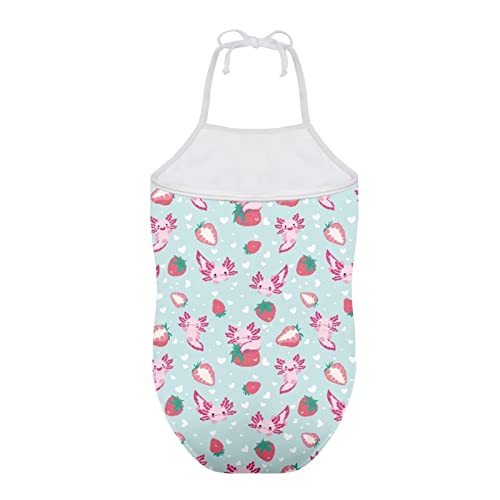 Cumagical Axolotl Light Blue Print Girls Bathing Suit One Piece Kids Swimsuit Girls Summer Adjustable Straps Modest Swimwear for Girls2