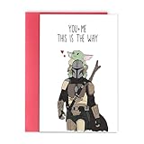 Asmallgf Adorable Baby Yoda Fathers Day Card, Gifts for Husband Boyfriend, Romantic Birthday Gifts, Valentines Day Card