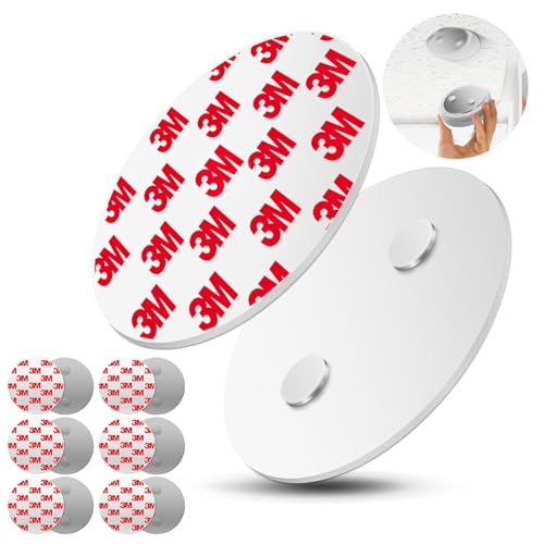6X Accesorio Magnético para Detectores de Humo, 6 Soporte Magnético Detector de Incendios Autoadhesivo, Soporte Magnético Superficie Adhesiva Diámetro de 70mm para Alarmas para Casa contra Incen