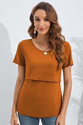 Sosolism Maternity Nursing Short Sleeve Tops For Breastfeeding #TOP3