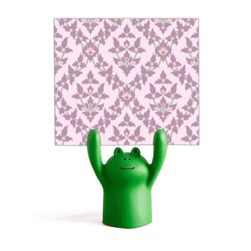 Porte-mémo grenouille lilas en résine pour bureau et décoration