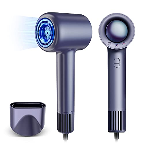 Professional Hair Dryer, Powerful Brushless Motor Blow Dryer for Fast Drying, Ionic Hair Dryer with 3 Heating/3 Speed Settings, Hot and Cold Automatic Cycle, Portable for Home & Travel