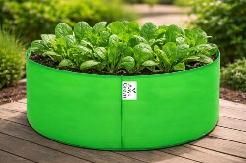 Image of Grow Bag UV Protected 260 GSM | HDPE Grow Bags for Plants | Heavy Duty Green Garden Plant Grow Bag with Drainage Holes | Reusable Vegetable Grow Bag for Terrace Gardening (10, 12X6)