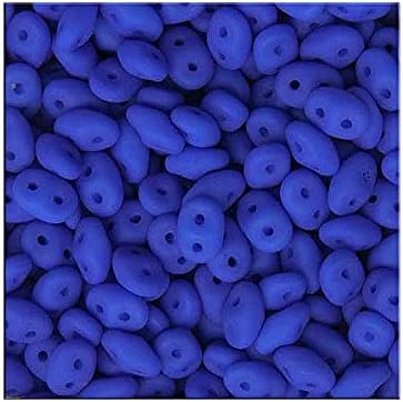 0.18oz Matubo Superduo 2-Hole Czech Pressed Glass Beads 2.5 x 5 mm, Metallic Luster Champagne