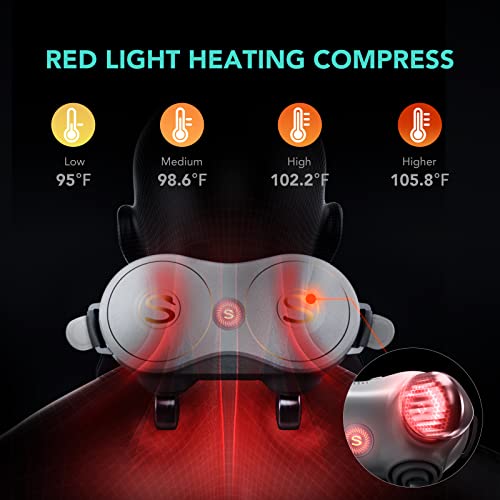 Skg Shiatsu Neck Massager, H7 Shoulder Neck Massager With Heat For Pain Relief Deep Tissue, 4D Electric Kneading Massager With 4 Heating Levels And Massage Modes To Relax At Home, Office, Ideal Gift #TOP3