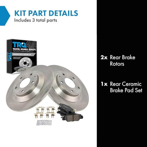 Image of TRQ Rear Ceramic Brake Pad and Rotor Set