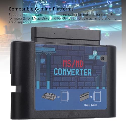 Image of Gugxiom Converter for Mega Drive, MS /MD Game Card Adapter Converter Compatible with 5 /3 /2, Mega Drive (Black)
