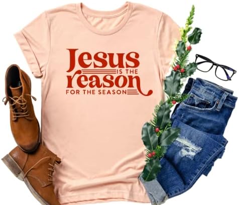Miniatura 3 de Jesus Is The Reason For The Season Shirt, Christmas Shirts for Women Plus Size, Faith Based Christmas Tshirt, Stocking Stuffers Christian Gifts,