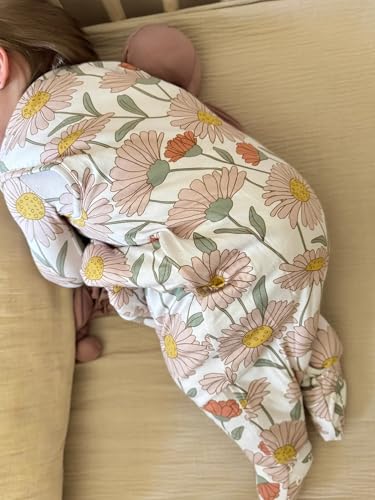 Image of GUNAMUNA Baby Footie Sleep Bag, Walkable Wearable Blanket, Easy Diaper Zipper, Convertible Foot Cuffs, Anti-Slip Grip, 0.5TOG