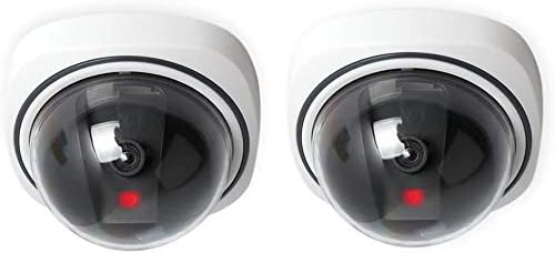 Dummy CCTV Camera 2 Pack with Flashing LED Light for Indoor and Outdoor Home Security Fake Cameras