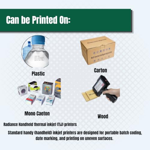 Image of Handheld Inkjet Printer | Portable TIJ Batch Coding Machine | Date, MRP, Barcode, QR Code & Batch Number Printing Machine | 12.7mm Print Height | 600 DPI Industrial Printer