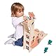 Janod - Diplodocus-Parkhaus für Kinder - 4 Dinos zum Schieben, 2 Kakteen - Fördert Feinmotorik - Spielzeug aus FSC-Holz - Ab 24 Monate, J05835