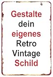 SCHILDER HIMMEL NEU - Vintage Blechschilder personalisieren – Deko-Schild im Retro-Stil mit eigenem Foto – für Küche, Flur, Wohnzimmer – hochwertiges Metallschild mit Emaille-Optik & Befestigungsset