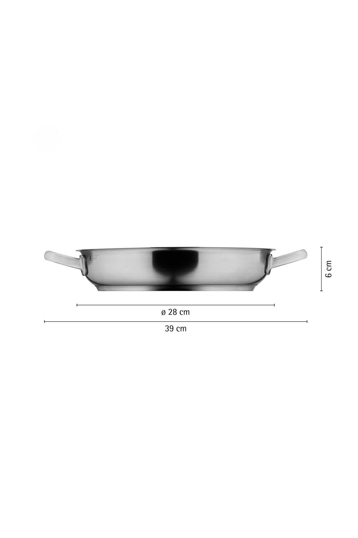 WMF Ultimate - Sartén de acero inoxidable (28 cm, sin revestimiento, base plana, inducción, acero inoxidable Cromargan pulido, apta para horno, apta para lavavajillas