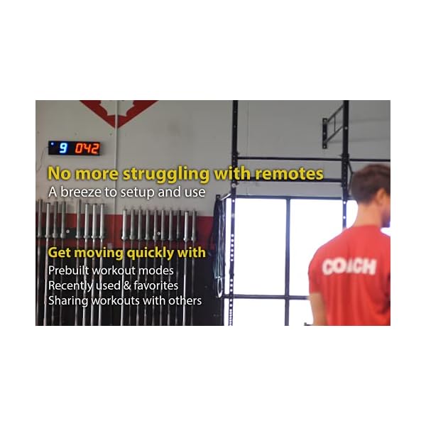 GymNext Flex Timer - Home Edition - Bluetooth App-Controlled Wall Mounted 13" LED Gym Clock with Medium 2.3" Digits for CrossFit, Tabata, HIIT, EMOM, MMA, Boxing, Interval Training, Circuits, Workouts