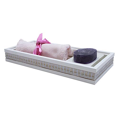 Bandeja Branca 30X14 5cm Espelho Kapos Branco