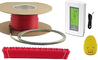 100 Sqft Cable Set, 240 Volt, Electric Radiant Floor Heat Heating System with GFCI Protected, Digital Floor Sensing Thermostat