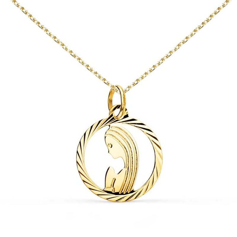 L'Atelier d'Azur Collier - Médaille Vierge Or Jaune - Chaîne Dorée Offerte