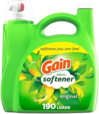 Gain Fabric Softener, Original Scent, 140 fl oz, 190 Loads, HE Compatible, Packaging may vary