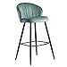 KADIMA DESIGN Tabouret Bar Velours Vert Clair Tabouret de Bar avec Dossier Tabouret 110 kg