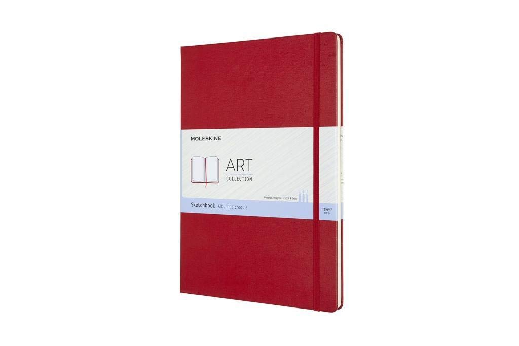 Moleskine 21 x 29.7 cm A4 Size Art Collection Sketchbook Album for Sketching Hard Cover Paper Suitable for Pens, Pencils and Pastels, Colour Scarlet Red, 96 Pages