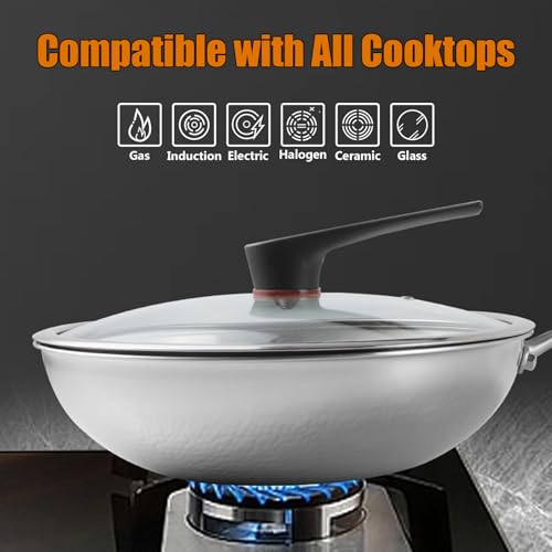 Wok de titanio resistente con superficie martillada 12.6 pulgadas miniatura 4